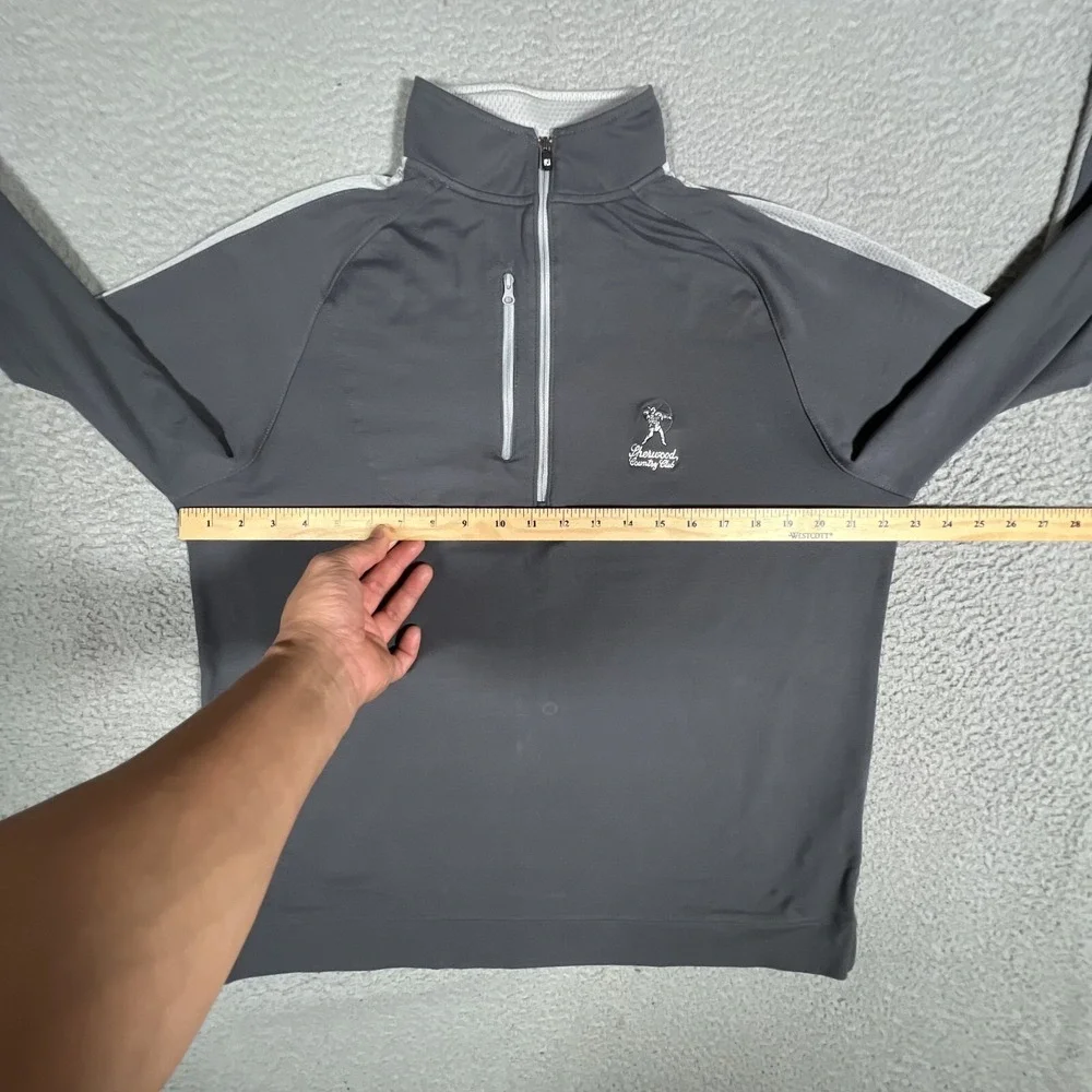 FootJoy Sweater Mens Medium Gray 1/4 Zip Golf Pullover Casual Preppy Sherwood CC